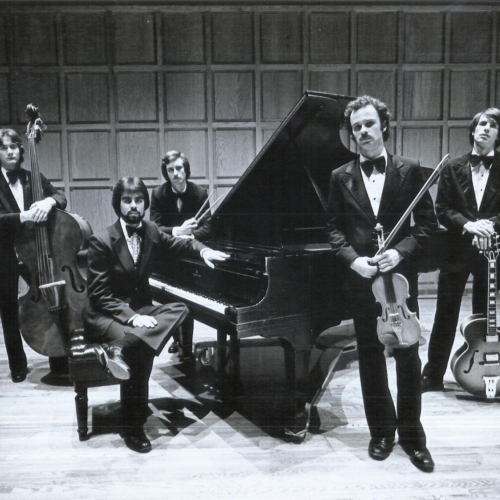 The Gene Elders Quintet 1980: L to R Keith Carper, Mike Furey, Wes Crawford, Gene, Andy Bullington
